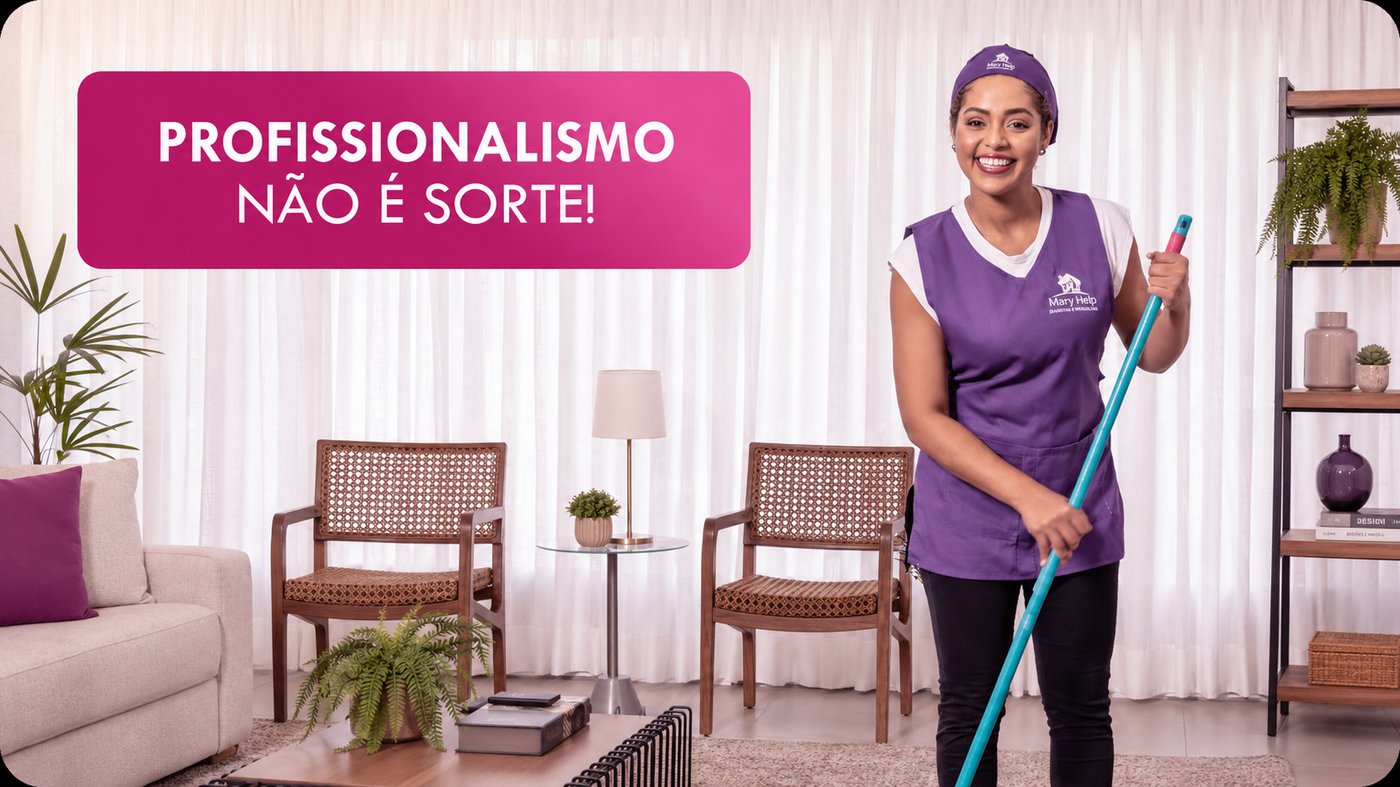 Profissionalismo não é sorte — profissional Mary Help pronta para o serviço