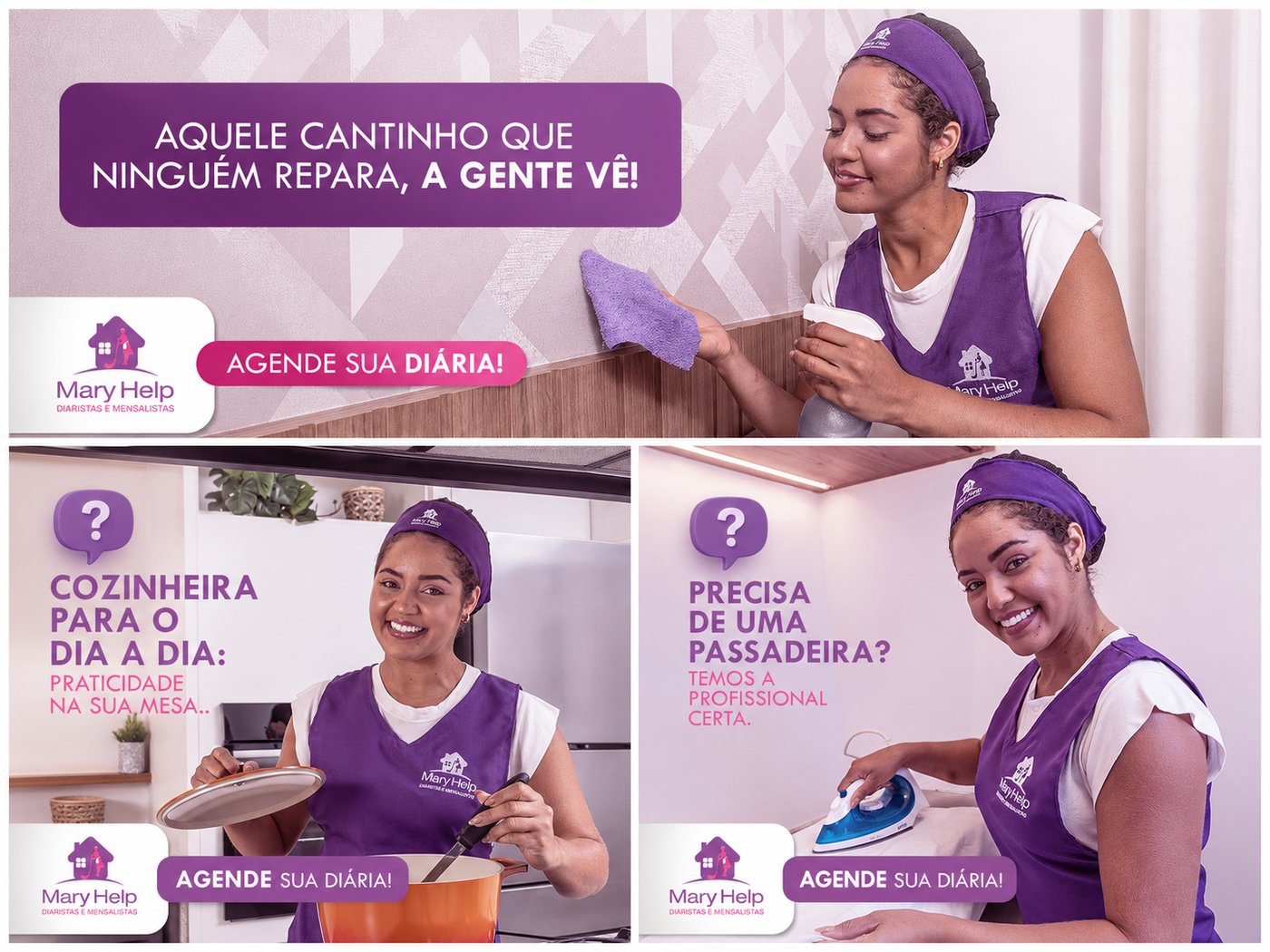 Artes Mary Help: limpeza residencial, cozinheira e passadeira — Agende sua diária