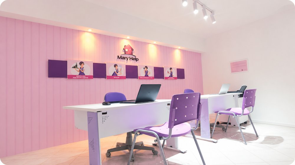 Unidade física Mary Help, com identidade visual e ambiente de trabalho padronizados